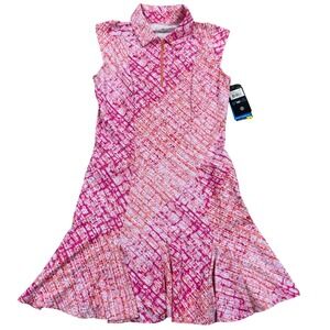 New Ibkul Dress Size XS Coral‎ Pink Golf Polo Quarter Zip Performance Activewear
